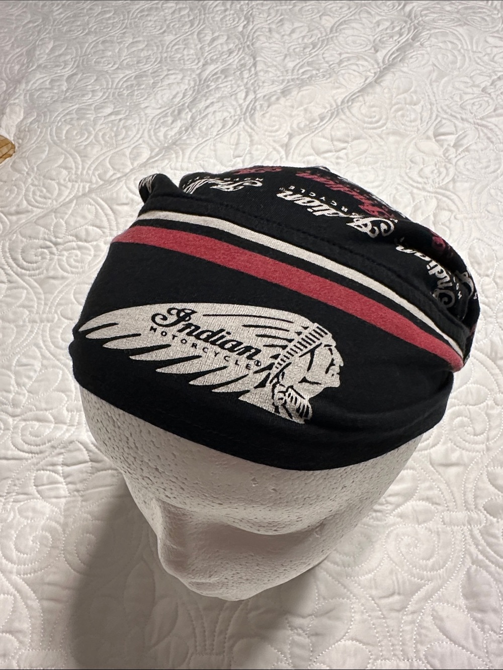 Black and Red Skull Cap / Headwrap